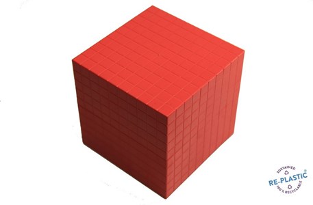 Cube de 1000 rouge base 10 re-plastique